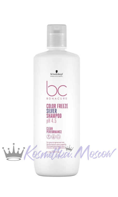 Шампунь придающий Серебристый оттенок волосам - Schwarzkopf Professional BC Color Freeze Silver Shampoo 1000 мл
