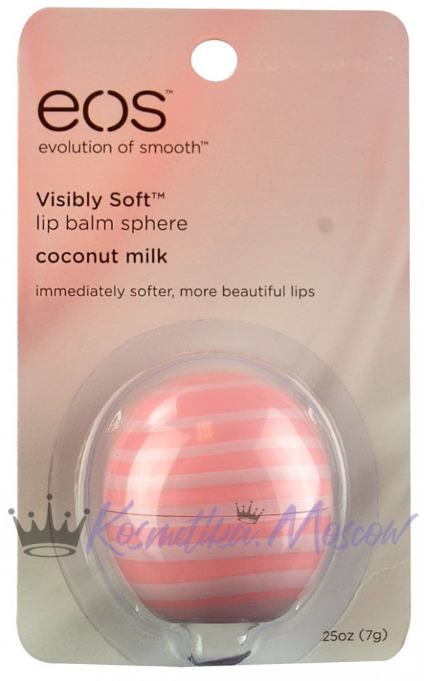 Бальзам для губ Кокосовое молоко (на картонной подложке) - EOS Lip balm Coconut Milk 7 мл