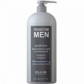 OLLIN PREMIER FOR MEN Шампунь для волос и тела освежающий 1000мл/ Shampoo Hair&amp;Body Refreshening