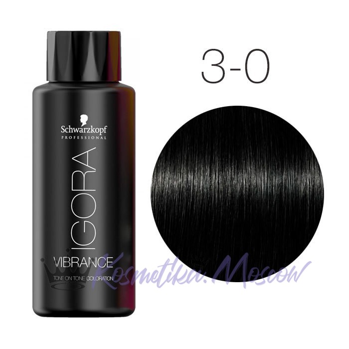 Темно-коричневый натуральный - Schwarzkopf Igora Vibrance 3-0 60 мл