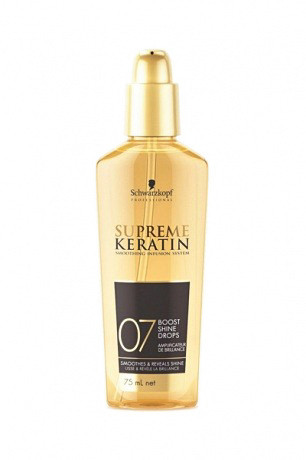 Капли для блеска волос с аргановым маслом- Schwarzkopf Professional Supreme Keratin Boost Shine Drops 75 мл