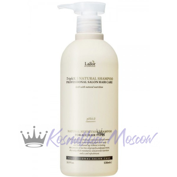 La'dor безсульфатный шампунь с натуральными ингредиентами Triplex Natural Shampoo 530 мл