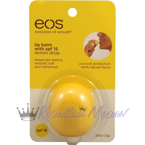 Бальзам для губ Лимон (СПФ 15) (на картонной подложке) - EOS Lip balm Lemon Drop with SPF 15 7 мл