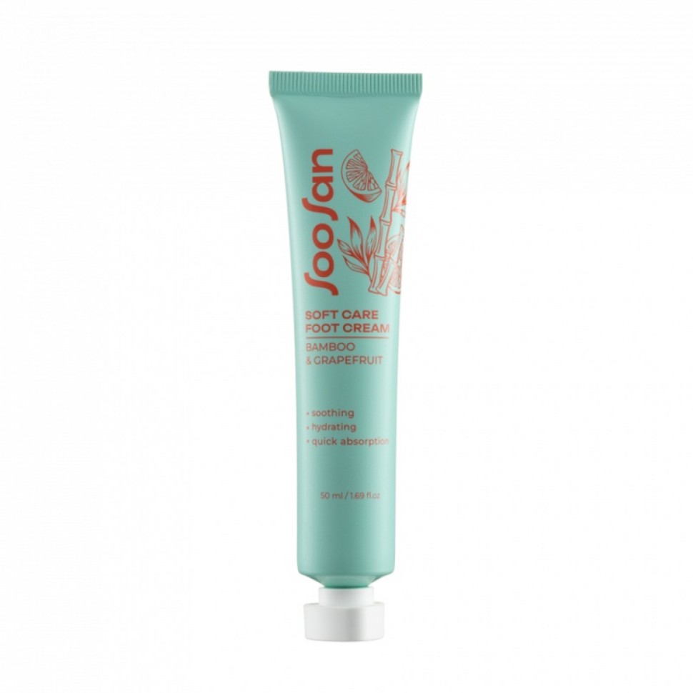 SOOSAN Увлажняющий крем для ног с экстрактами бамбука и грейпфрута Soft Care Moisturizing Foot 50 мл