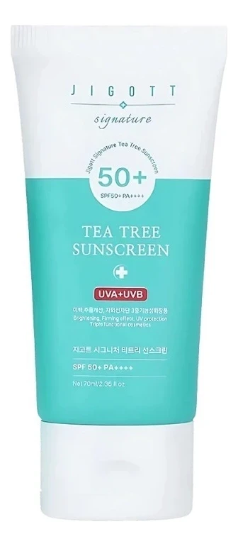 JIGOTT Солнцезащитный крем с экстрактом чайного дерева Signature Tea Tree Sunscreen 70мл