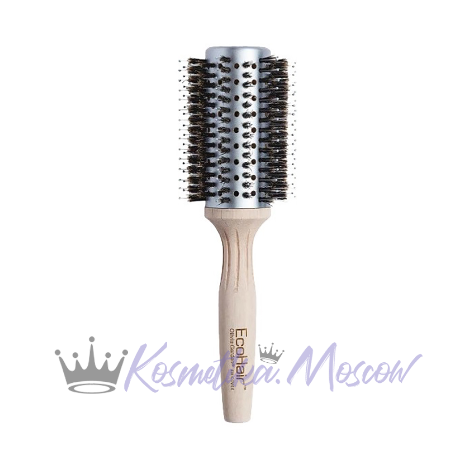 Olivia Garden EcoHair Combo 44mm 100% Boar and Nylon Bristles Round Brush Eco - Friendly Professional Bamboo Hairbrush