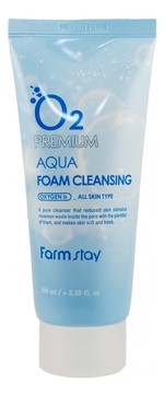 FarmStay Кислородная увлажняющая пенка для умывания O2 Premium Aqua Foam Cleansing 100 мл