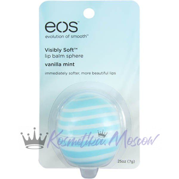 Бальзам для губ Ваниль и мята(на картонной подложке) -EOS Lip balm Vanilla Mint 7 мл