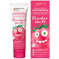 MISTIC Натуральная детская премиальная зубная паста KINDER SMILE «ЧУДЕСНАЯ МАЛИНКА» (3+) 60г