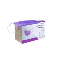 Маска 3-х слойная на резинках 100 шт/упк (СИРЕНЕВЫЙ), 604-086 Чистовье
