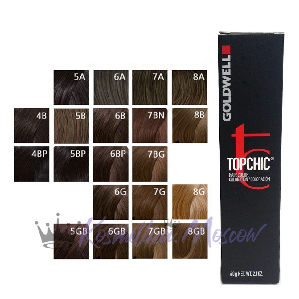 Стойкая профессиональная краска для волос - Goldwell Topchic Hair Color Coloration 8GB (Светло-русый блондин золотисто-бежевый) 60мл