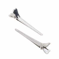 Зажим для волос DEWAL серебристый одинарный, металл, 4, 4см 50 шт/уп