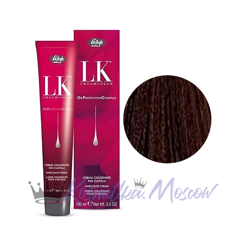 Lisap Milano Краска для волос Lisap LK OIL PROTECTION Complex, 5/07 светло-каштановый натуральный бежевый, 100 мл