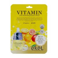 EKEL Тканевая маска для лица с витаминами Vitamin Ultra Hydrating Essence Mask 25мл