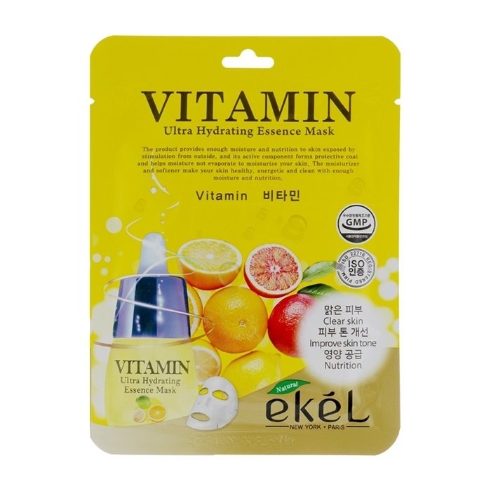 EKEL Тканевая маска для лица с витаминами Vitamin Ultra Hydrating Essence Mask 25мл