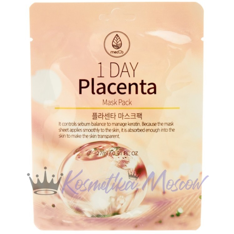 MEDB 1 Тканевая маска для лица с экстрактом плаценты Day Placenta Mask Pack 27 мл