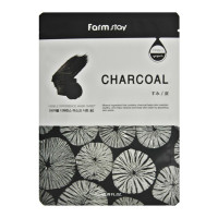 FarmStay Увлажняющая маска для лица сдревесным углем Visible Difference Mask Sheet Charcoal 23 мл