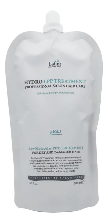 La`dor Увлажняющая маска для сухих и поврежденных волос Hydro LPP Treatment 500 мл (пакет)