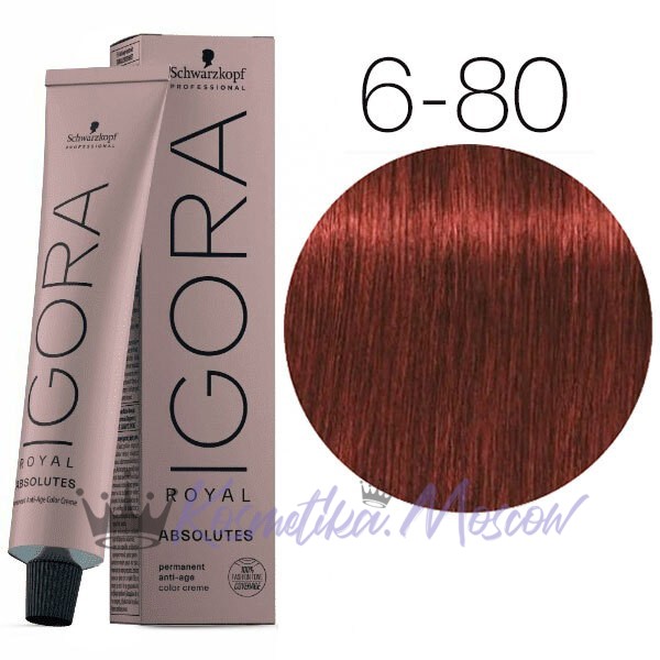 6-80 Тёмный русый красный натуральный Schwarzkopf Igora Absolut 60 мл