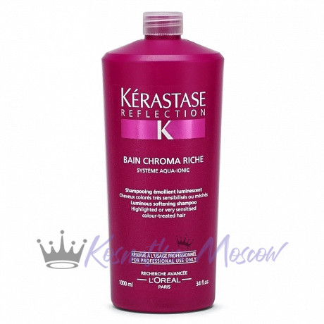 Шампунь для поврежденных и осветленных окрашенных волос - Kerastase Reflection Bain Chroma Riche 1000 мл