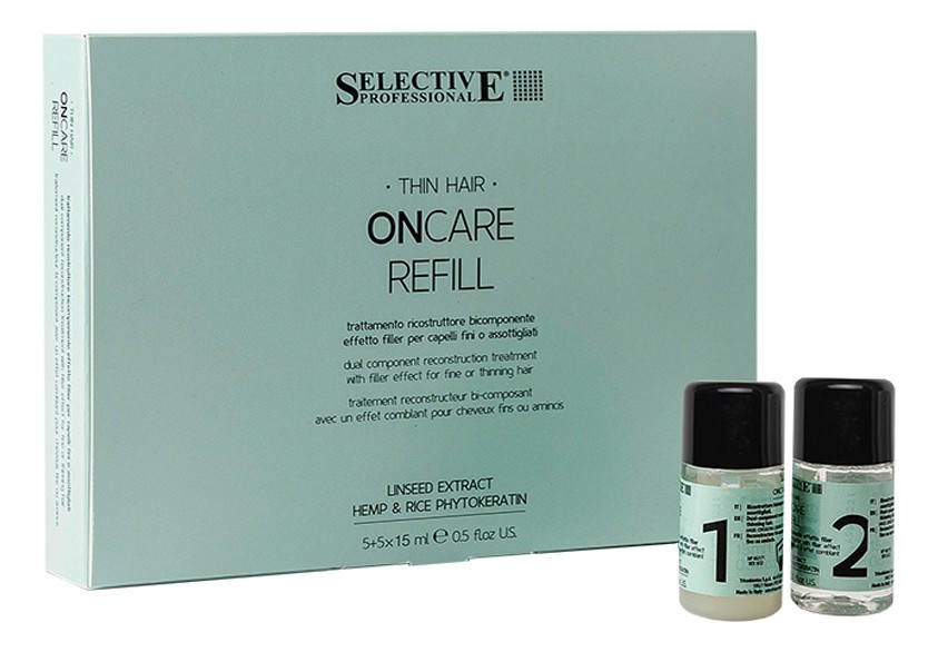 Selective Двухкомпонентный филлер для восстановления волос `Refill treatment` ONCARE REFILL,5+5х15