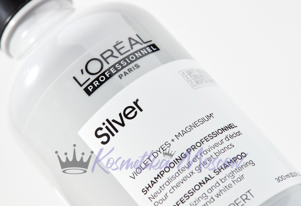 Шампунь для придания блеска седым волосам - Loreal Silver Shampoo (Лоеаль Сильвер шампунь) 300 мл