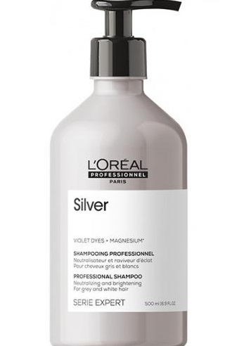 Шампунь для придания блеска седым волосам - Loreal Silver Shampoo (Loreal Сильвер шампунь) 500 мл