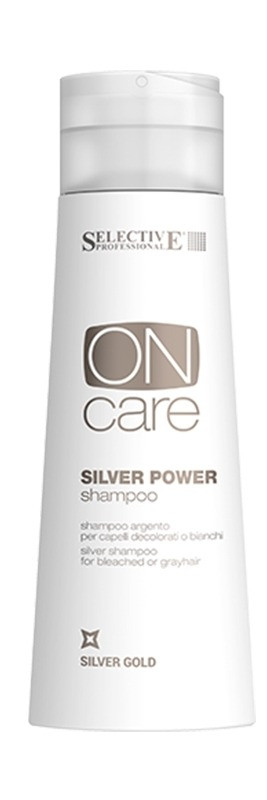 Серебряный шампунь для обесцвеченных или седых волос - Selective Professional On Care Silver Gold Silver Power Shampoo 250 мл
