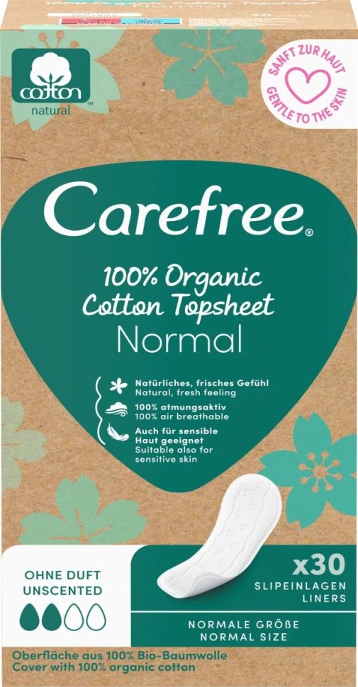 Carefree Гигиенические прокладки Organic Cotton 30 шт.