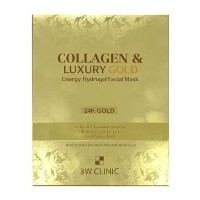 3W CLINIC Гидрогелевая маска для лица с золотом Collagen &amp; Luxury Gold Energy Hydrogel Facial Mask