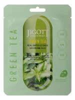 JIGOTT Тканевая маска для лица с экстрактом зелёного чая GREEN TEA REAL AMPOULE MASK 27 мл