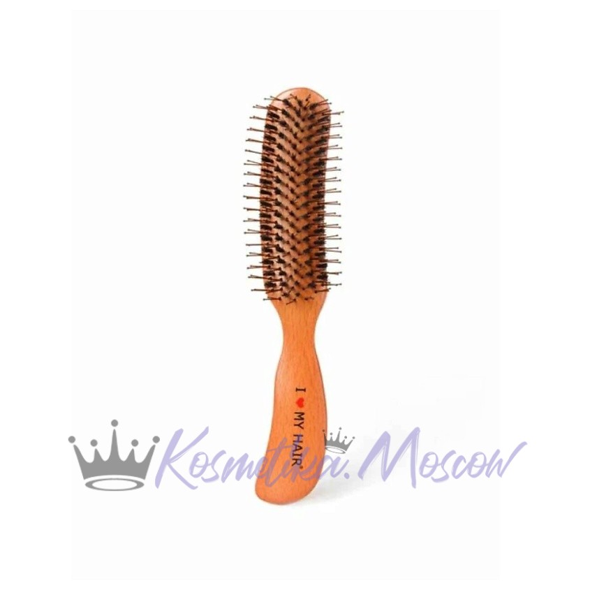 Парикмахерская щетка I LOVE MY HAIR "Shine Brush" деревянная 17280