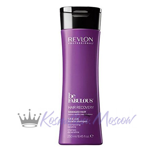 Очищающий шампунь с кератином - Revlon Be Fabulous Hair Recovery C.R.E.A.M. Keratin Shampoo 250 мл