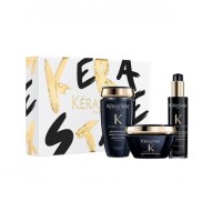 KERASTASE Chronologiste Holiday Gift Set Revitalizing shampoo, mask, and serum.