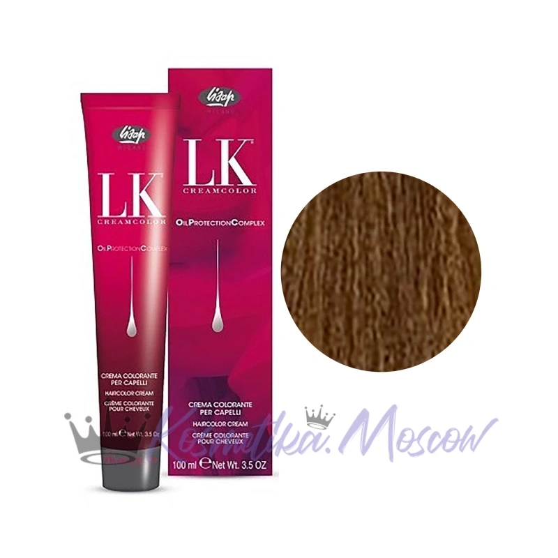 Lisap Milano Краска для волос Lisap LK OIL PROTECTION Complex, 8/07 светлый блондин натуральный бежевый, 100 мл