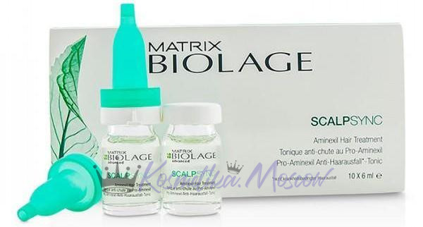 Тонизирующий уход против выпадения волос в ампулах - Matrix Biolage Scalpsync Pro-Aminexil 10*6 мл
