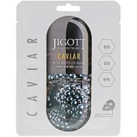 JIGOTT Тканевая маска для лица с экстрактом чёрной икры CAVIAR REAL AMPOULE MASK 27мл