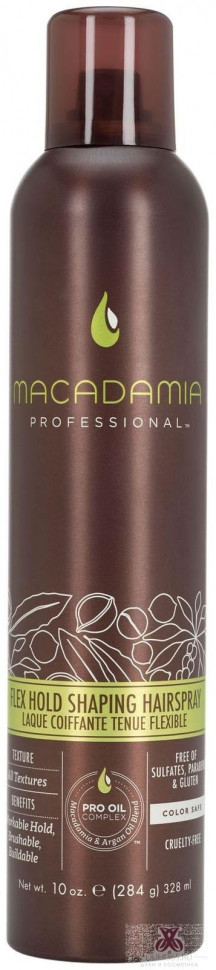 Финиш-спрей, Подвижная фиксация - Macadamia Flex Hold Shaping Hairspray 300 мл