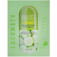 JIGOTT Тканевая маска для лица с экстрактом огурца CUCUMBER REAL AMPOULE MASK 27мл