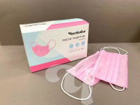 Маска Чистовье 3 - х слойная на резинках Розовая 100 шт