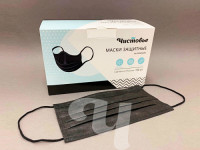 Маска Чистовье 3 - х слойная на резинках Черная 100 шт