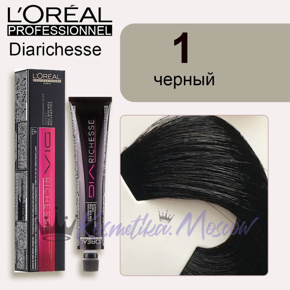 Краска для волос Loreal Dia Richesse 1 (цвет черный)