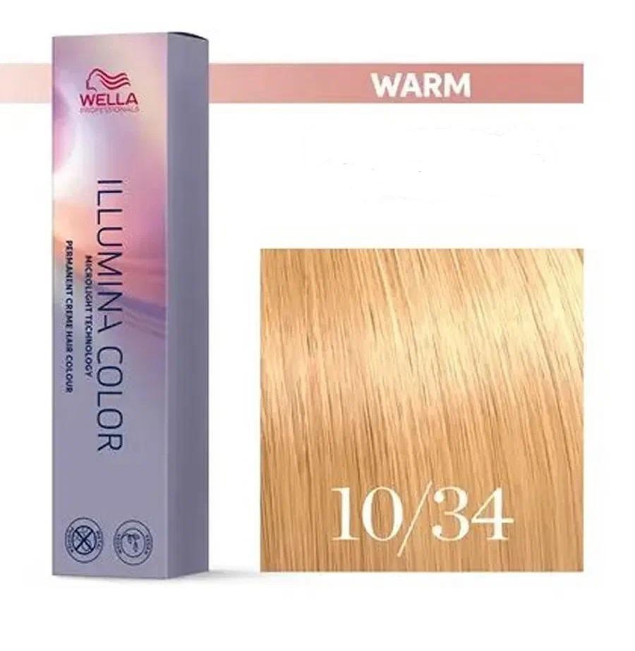Wella Крем-краска Illumina Color 10/34 Яркий блонд золотисто - красный 60 мл