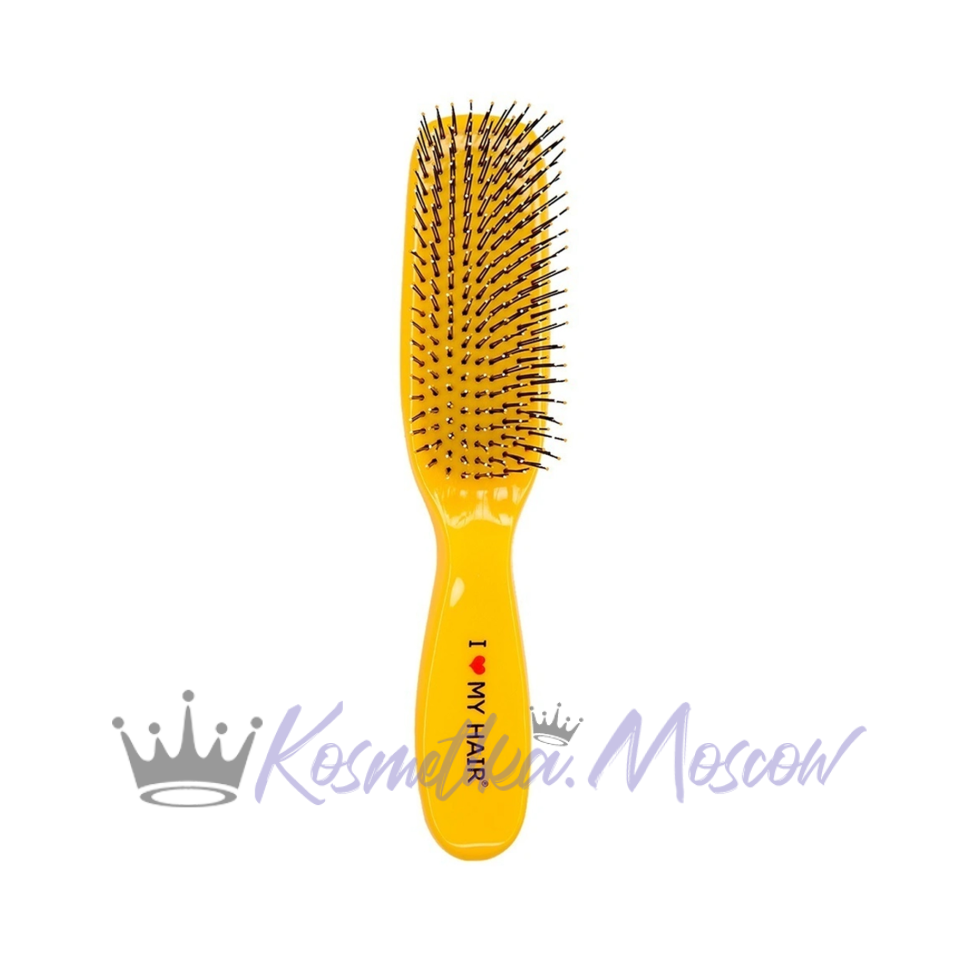 Парикмахерская щетка I LOVE MY HAIR "Spider Classic" 1501 желтая глянцевая M