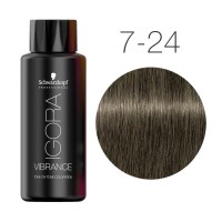 Средний русый пепельный бежевый - Schwarzkopf Igora Vibrance 7-24 60 мл