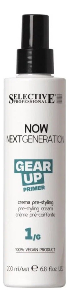 Selective PRIMER: Крем для престайлинга волос легкой фиксации `GEAR UP` NOW GENERATION, 200 мл