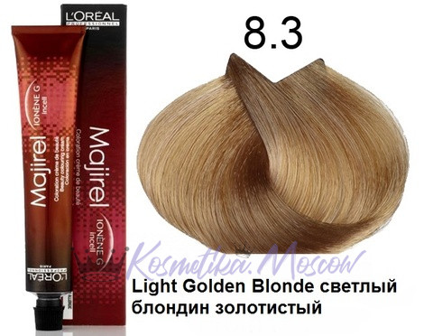 Краска для волос - Loreal Majirel No. 8.3 (Светлый блондин интенсивно-золотистый) 100 мл