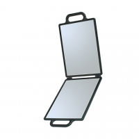 Зеркало заднего вида DEWAL, пластик, черное, складное, с двумя ручками 23х30см