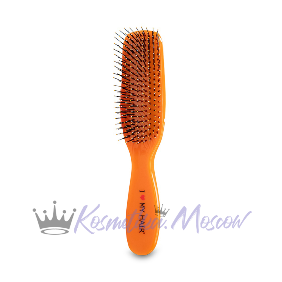 Парикмахерская щетка I LOVE MY HAIR "Spider Classic" 1501 оранжевая глянцевая M