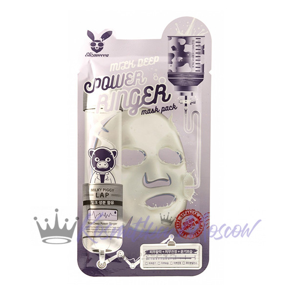 Elizavecca тканевая маска с молочными протеинами Milk Deep Power Ringer Mask Pack